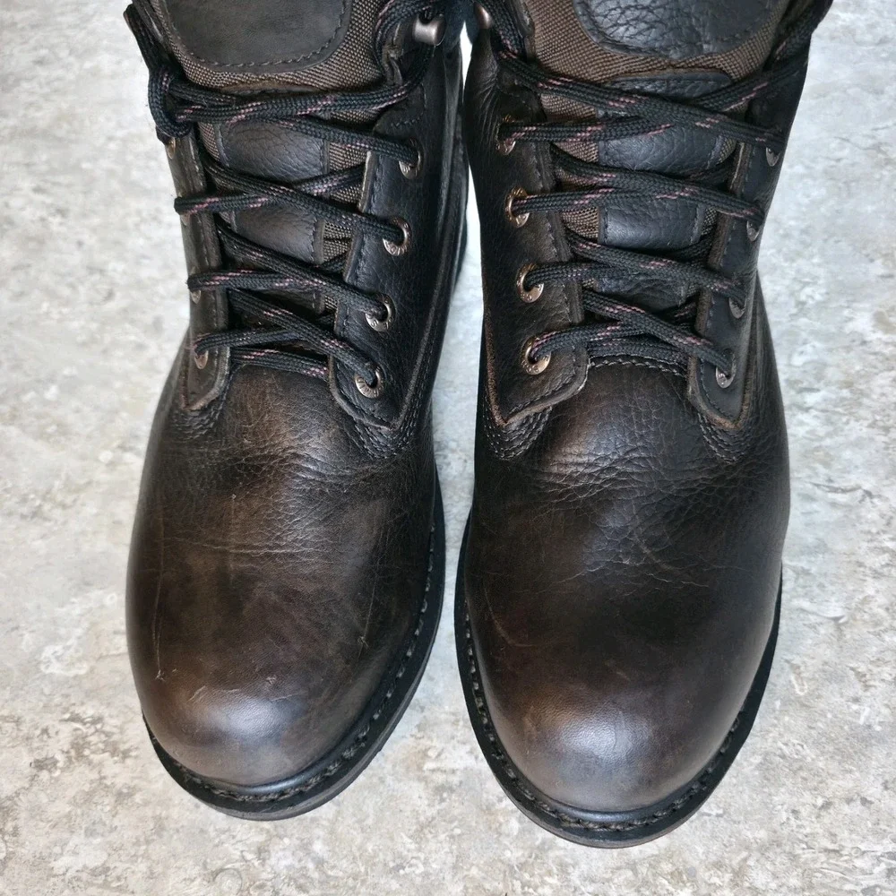 Schmidt Workwear Mens Boots Leather Steel Toe Brown Boots Size 11 W Waterproof